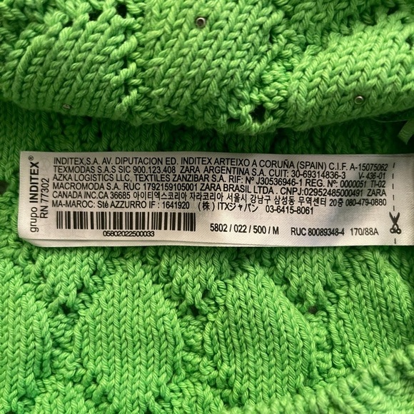 Zara Green Cropped Pearl Knit Sweater Top Clueless Preppy Fall Winter Y2K Style - Picture 5 of 10